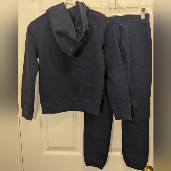 GAP Girls Size M(8-9yrs) Navy Sweatsuit with Purple Sequence Outlined White Logo - Picture 3 of 6